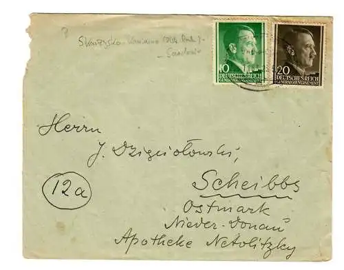 GG Bahnpoststempel: Skarzysko-Kamienna (Distr. Radom) - Sandomir, Zug 1183