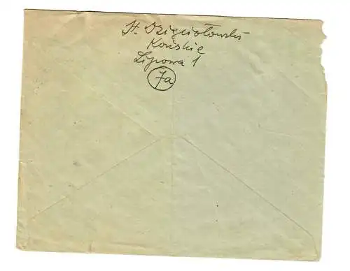 GG Bahnpoststempel: Skarzysko-Kamienna (Distr. Radom) - Sandomir, Zug 1183