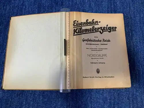 Eisenbahn: seltener großformatiger Eisenbahn-Kilometeranzeiger ca. 1942