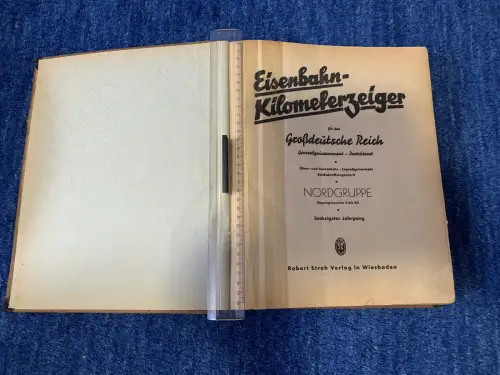 Eisenbahn: seltener großformatiger Eisenbahn-Kilometeranzeiger ca. 1942