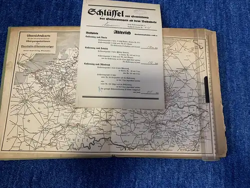 Eisenbahn: seltener großformatiger Eisenbahn-Kilometeranzeiger 1942