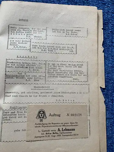 GG: Bier Zeitung 12.12.1940: Lustige Zeitung in Maschinenschrift