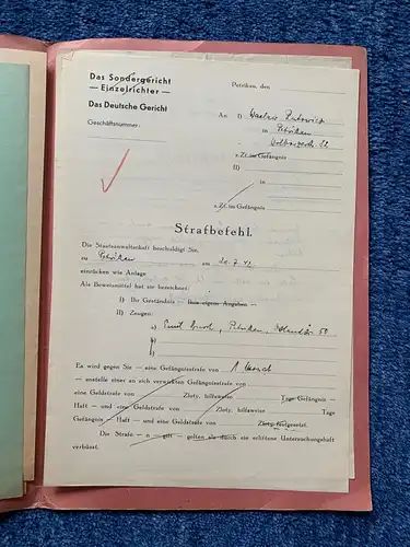 GG: Akte Staatsanwaltschauft: polnischer Polizeiposten Petrikau, 1940, Verhör, Aussagen, ...