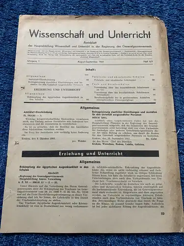 GG: Wissenschaft und Unterricht August/September 1941