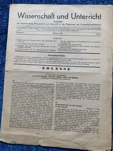 GG: 2x Wissenschaft und Unterricht Januar/Februar 1944