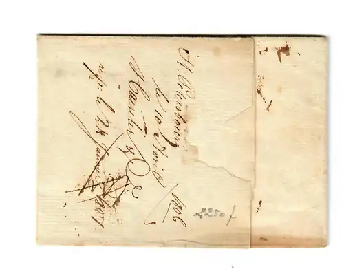 Russie: Lettre de Saint-Pétersbourg à Bordeaux, cachet du poste frontière L2