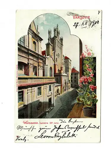 Polen: Ansichtskarte Warschau 1900 nach Basel