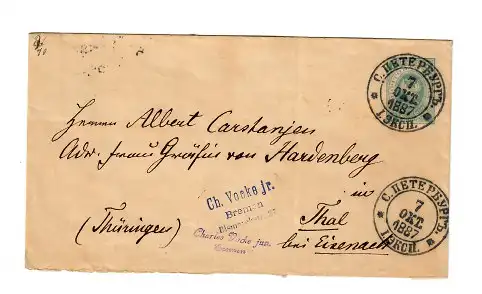 Rus: 1887 Saint-Pétersbourg après Thal/Eisenach - Brême