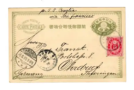 Japon: 1899: Carte de Kobe/Yokohama après le cri d'oreille