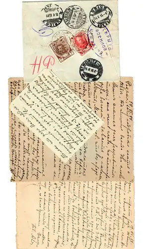 Rus: 5x pièces justificatives Moscou, Romanov-François/Munich etc. 1913