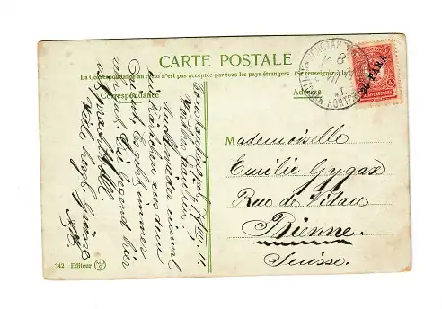 Rus: Levante 1911: Ansichtskarte Konstantinopel in die Schweiz