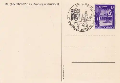 GG: Jour de la carte commémorative du NSDAP avec 9, courbe rare