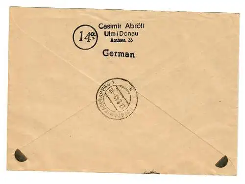 Eilboten Lettre portojuste, Min. 959 vers Potsdam Babelsberg 1948