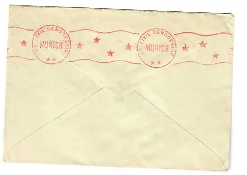 Brief Sachrang/Aschau nach Oslo mit Zensurstempel München 1949