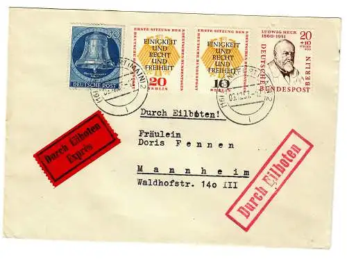 Eilbotenbrief Frankfurt 1957 nach Mannheim