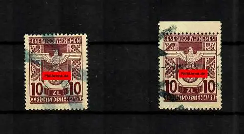 GG: Gerichtskostenmarken hoch: 10 Zloty, gebraucht