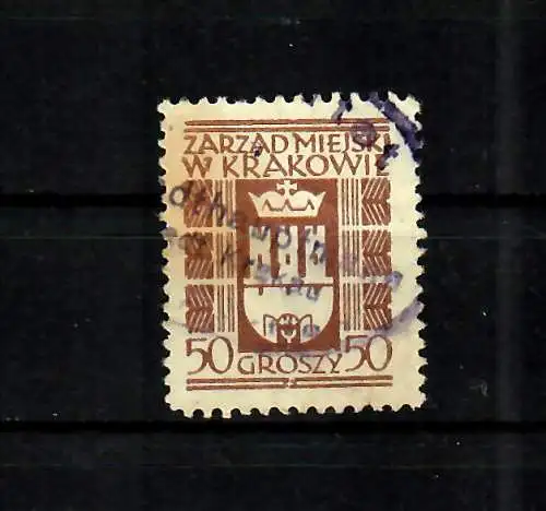 GG: Stadtgebührenmarke Krakau, gebraucht. 50 Gr.