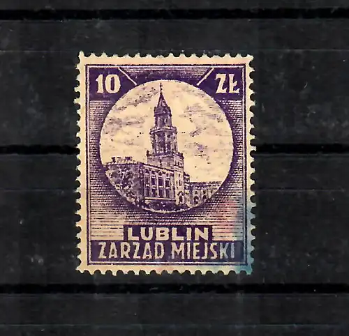 GG: Gebührenmarke der Stadt Lublin, gestempelt, selten