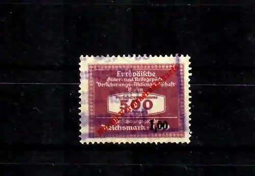 GG: Reisegepäck-Versicherungmarke mit Eindruck RM und Überdruck Zahl (Zloty)