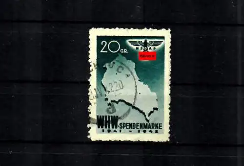 GG: WHW  Spendenmarke für das Generalgouvernement, 20 Gr. gestempelt 1942