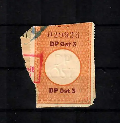 GG: Verschlussmarke DP Ost 3, gestempelt, rückseitig Kielce 1942
