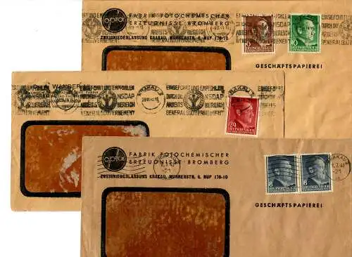 GG 7x différentes lettres de fenêtre, généralement avec une francature pour des lettres d'affaires -16Gr.