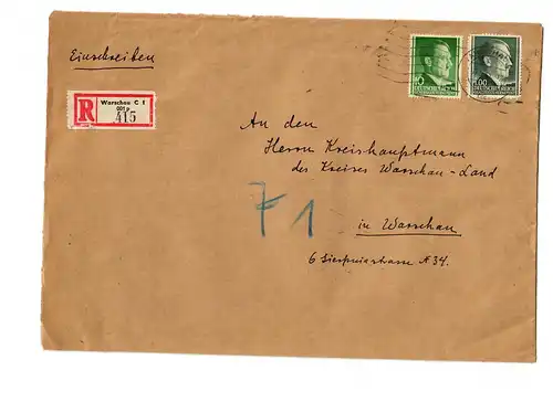 GG: Lettre de la Grande Lettre notaire comme lettre recommandée par Varsovie