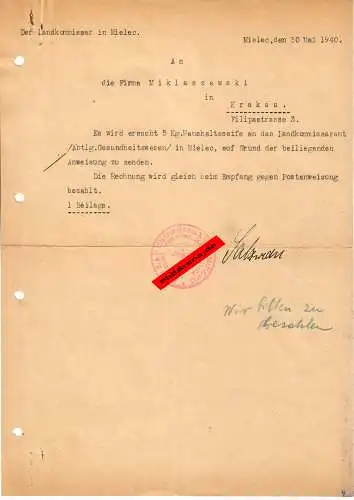 GG: désignation du commissaire chargé de l'agriculture Mielec 1940: 5kg.