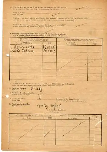 GG: Erhebungsbogen für Betriebe der Ernährungswirtschaft: Chmielnik/Busko 1942