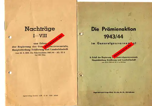 GG: Die Prämienaktion 1943-44 mit den Nachträgen. SELTEN