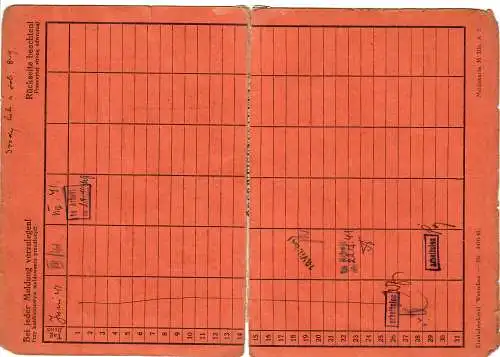 GG: Carte de rapport du bureau de l'emploi Cracovie, employé de bureau en 1941,