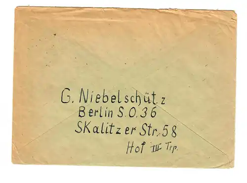 Lettre de Berlin aux États-Unis - NY - avec Censur: Care Commision 1947