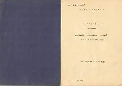 Instrukcia w sprawie oboviazkov odprawiaczy pociagow w smuzbie przevozowej 1943