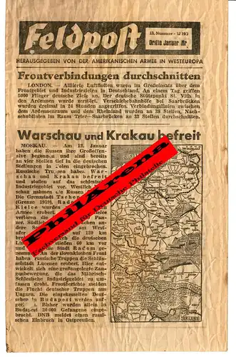 amerikanisches Propagandaflugblatt Januar 1945, Abwurf für die Soldaten