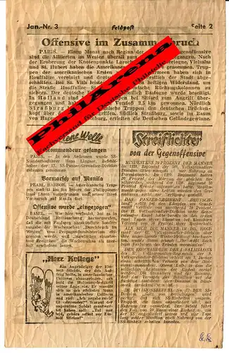 Bulletin de propagande américain janvier 1945, jet pour les soldats