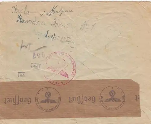 GG Suisse Internationenpost recommandé Chenstochau vers Zugerberg, 2x censure