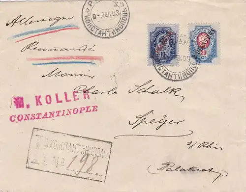 1903: Registered letter Constantinople to Germany