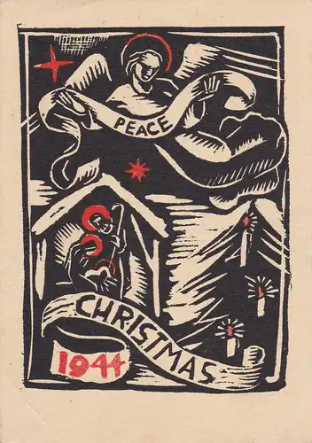 Post card: Peace Christmas 1944: Stoottroepen C-III BAT, militaer