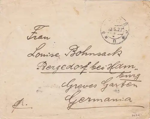 1922: Géorgie vers Bergedorf près de Hambourg