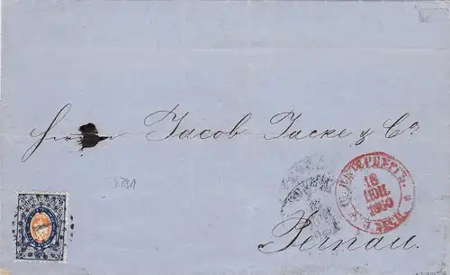 1860: Lettre recommandé de Saint-Pétersbourg à Pernau, 20 kop. Marque - Attest