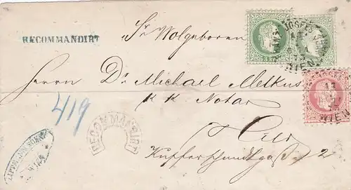 1873: Wien: R-Stempel in Hufeisenform
