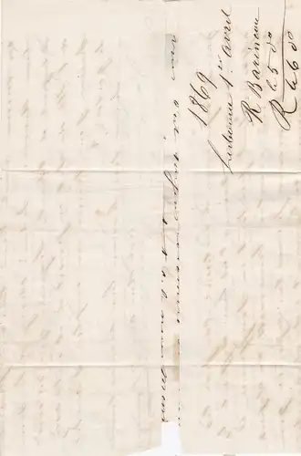 1866: letter from Portugal to Orthez, Min. 22