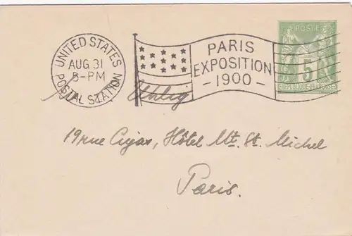 1900: Exposition Paris - United States Postal Station