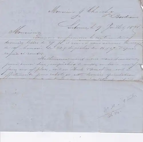 1871: Portugal to France-Bordeaux, Mi n° 30