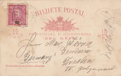 1910: Portugal Carte de vue: S.S. Chancelier Durban