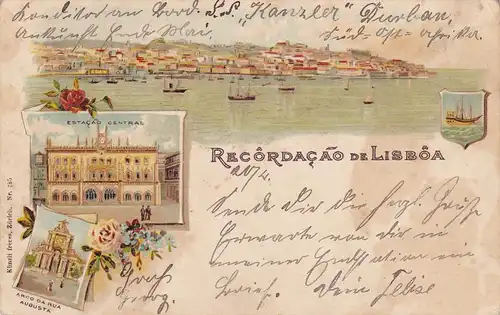 1910: Portugal Carte de vue: S.S. Chancelier Durban