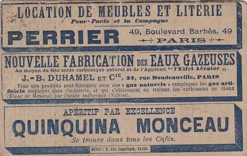 France: Carte-Lettre Paris: Vendue 5 Centimes, Publicité