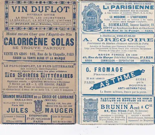 France: Carte-Lettre Paris: Vendue 5 Centimes, Publicité