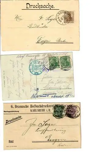 Konvolut von 7 Karten/Briefe aus 1908-1924, teils interessante Absender