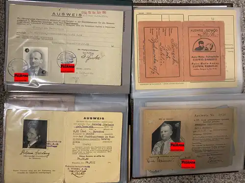 Collection de 550 cartes d'identité du gouvernement général GG 1939-1945